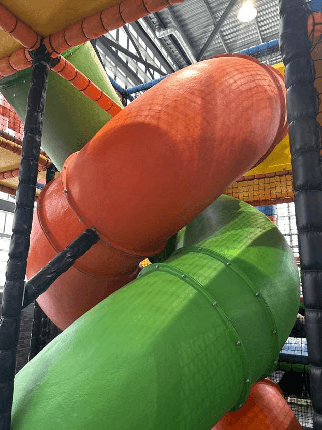 Serviced indoor slide after a maintenance visit